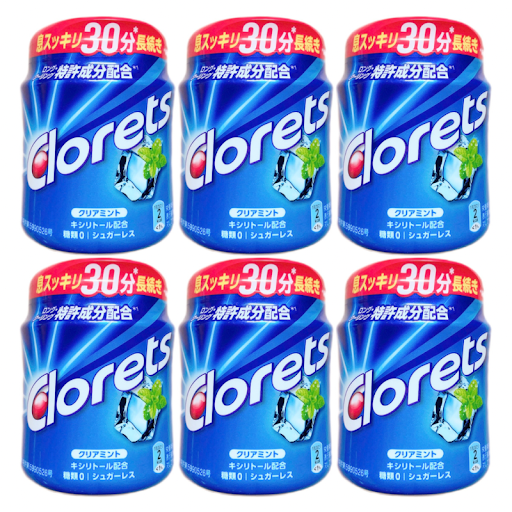 クロレッツXP クリアミントボトルR 140g 6個セット ボトルガム 青の